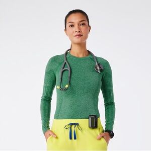 FIGS Heather Green Seamless Top